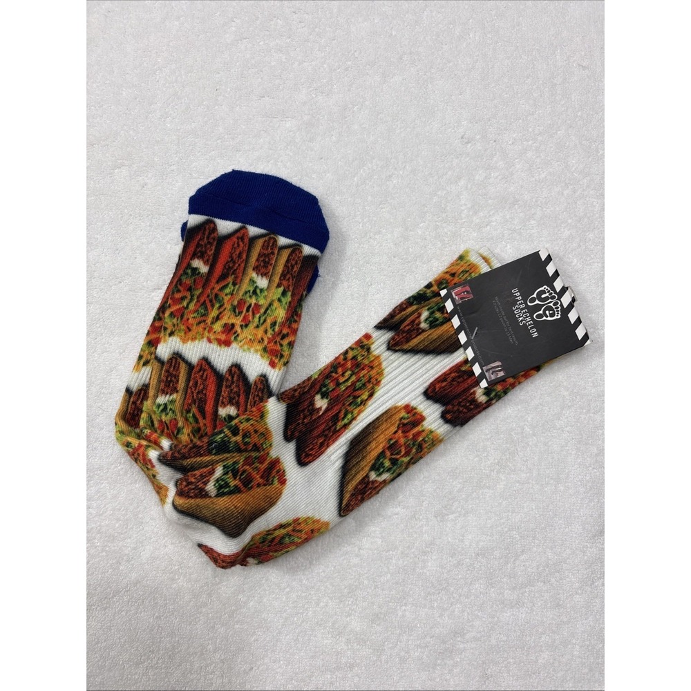 Upper Echelon Socks Taco Tuesday Novelty Graphic Crew Socks Men Youth Size 12-13